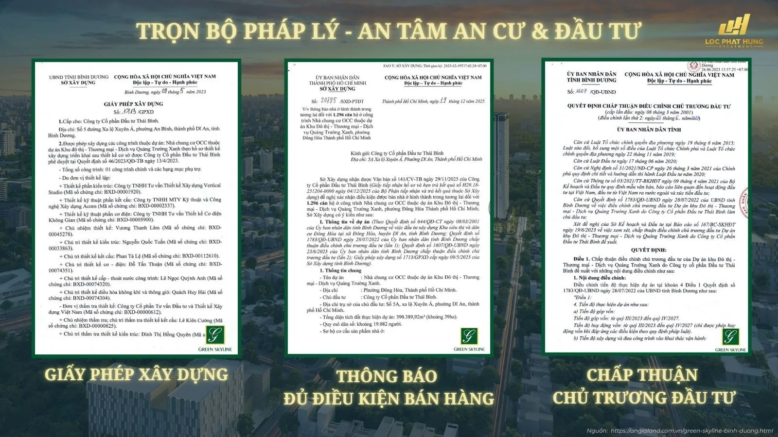 Giấy phép xây dựng + sổ hồng Green Skyline